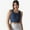 Navy, variant on Women's Racerback Sports Crop Top with High Neck and Supportive Fit- Medium, Navy