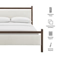 thumbnail image 3 of Ginny Queen Size Platform Bed Frame in Wenge Heathered Ivory, 3 of 10