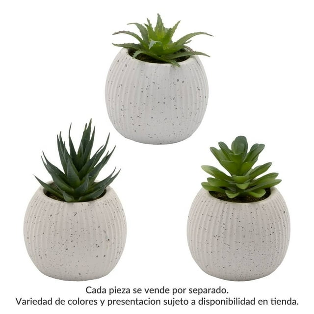 Maceta Prichos de Cemento con Planta Diámetro 96.7 cm Varios Modelos 1 Pieza Blanco