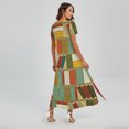 thumbnail image 2 of Watercolor Bookshelf Pattern Printed Short Sleeve Maxi Dress, Book Reading Lover Fashion Summer Maxi Dress For Women, 2 of 4