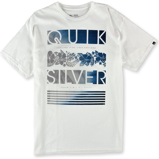 Camiseta gráfica Quiksilver Haystacks para hombre blanca mediana