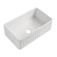 thumbnail image 4 of White Fireclay 33 in. Single Bowl Farmhouse Apron Kitchen Sink with Accessories 33“ x 20", 4 of 5