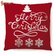 thumbnail image 6 of Spencer Pack of 4 Christmas Throw Pillow Cover Pillowcase Red Snowflakes Linen Pillow Cushion Cases Home Christmas Decor, 18x18 Inches, 6 of 8