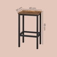 thumbnail image 3 of VASAGLE Taburete de Bar, Taburete Alto, Juego de 2, Industrial, para Cocina, Comedor, Sala de Estar, Marrón Rústico y Negro, 3 of 7