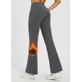 thumbnail image 3 of BALEAF Women's Fleece Lined Pants Water Resistant Crossover Flare Legging Winter Outdoor Thermal Bootcut High Waist Waterproof Hiking Dark Gray 2XL, 3 of 8