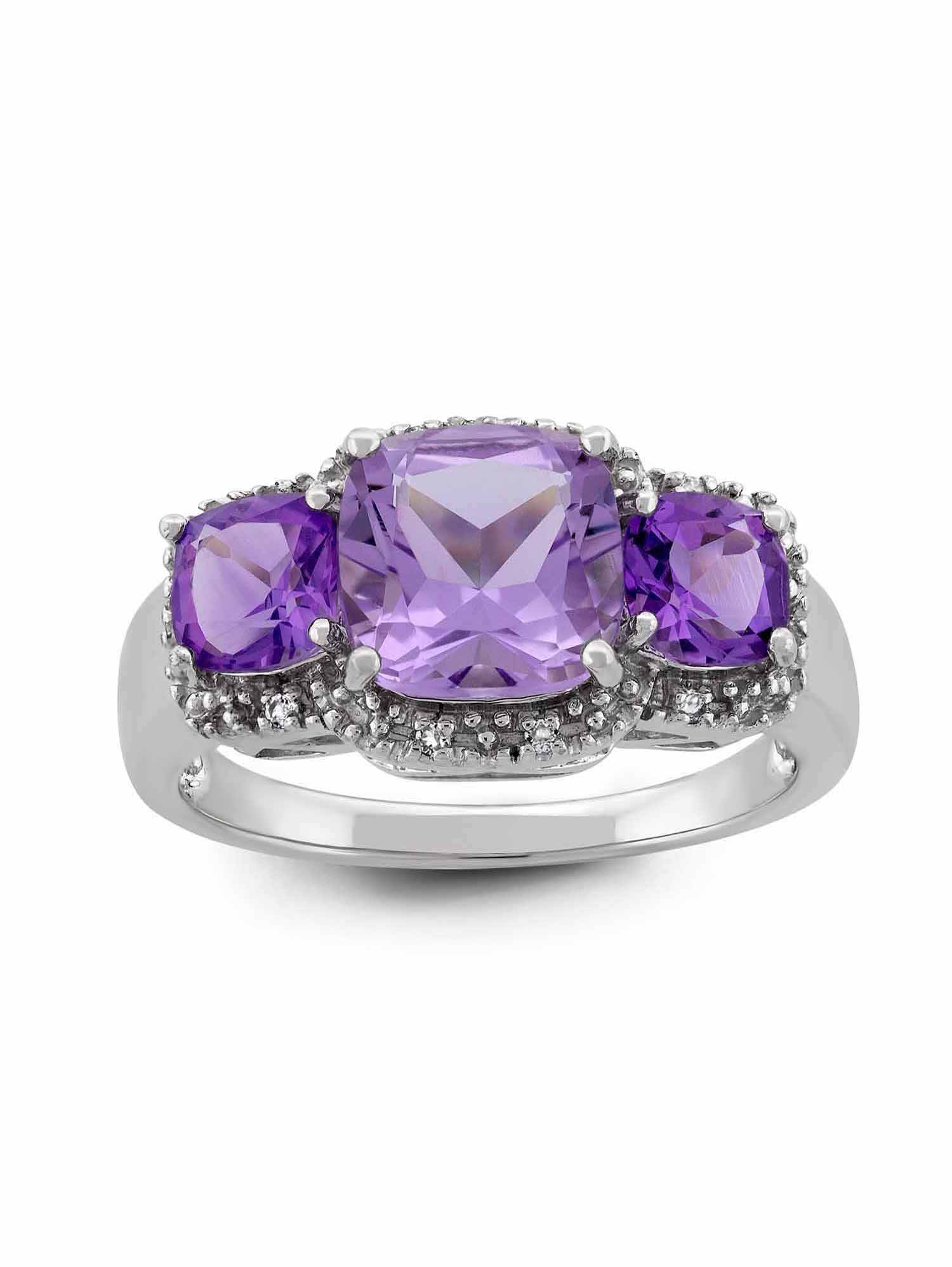 Forever New - Forever New Cushion Cut Amethyst and White Topaz Sterling ...
