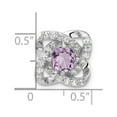 thumbnail image 5 of Auriga Fine Jewelry 925 Sterling Silver Amethyst and CZ Chain Slide Pendant for Women (L- 16.3mm, W- 16.3mm), 5 of 6