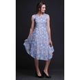 thumbnail image 2 of Bimba Robe Débardeur d'Été Décontractée Sans Manches pour Femme à Feuilles Bleues et Roses Florales Longueur Genou - Xxx-Grand, 2 of 6