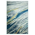 thumbnail image 3 of LELINTA Modern Abstract Vintage Cream/ Blue Area Rug, Indoor Carpet, Bohemian, Easy Cleaning, For Bedroom, Kitchen, Living Room, Non Shedding, 3 Types Color 4 Sizes to Choose, 3 of 7