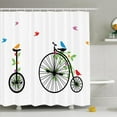 thumbnail image 1 of Ambesonne Bicycle Flying Birds Flowers Shower Curtain Set, 1 of 1