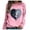 Pink, variant on Luxalzxs Valentine Shirts for Women Casual Horse Heart-Shaped Print Raglan Long Sleeve Blouse Tops Sweatshirt Valentines Day Outfit