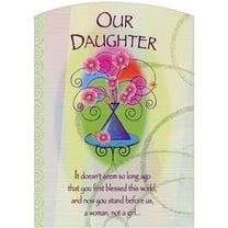 Designer Greetings Purple Hourglass Vase on Blue Table Die Cut Z-Fold Birthday Card for Our Daughter