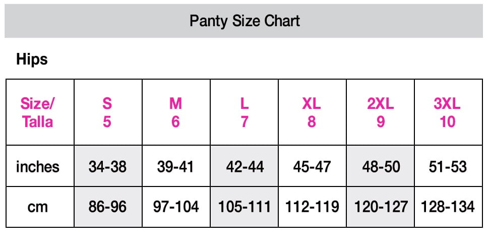 Transvestite size chart thongs