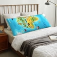 thumbnail image 4 of Naloa World Map With Animals Landmarks Body Pillow Cover, Pillowcases with Hidden Zipper Breathable Long Pillow Case (Pillows are not included,20x54 inch), 4 of 7