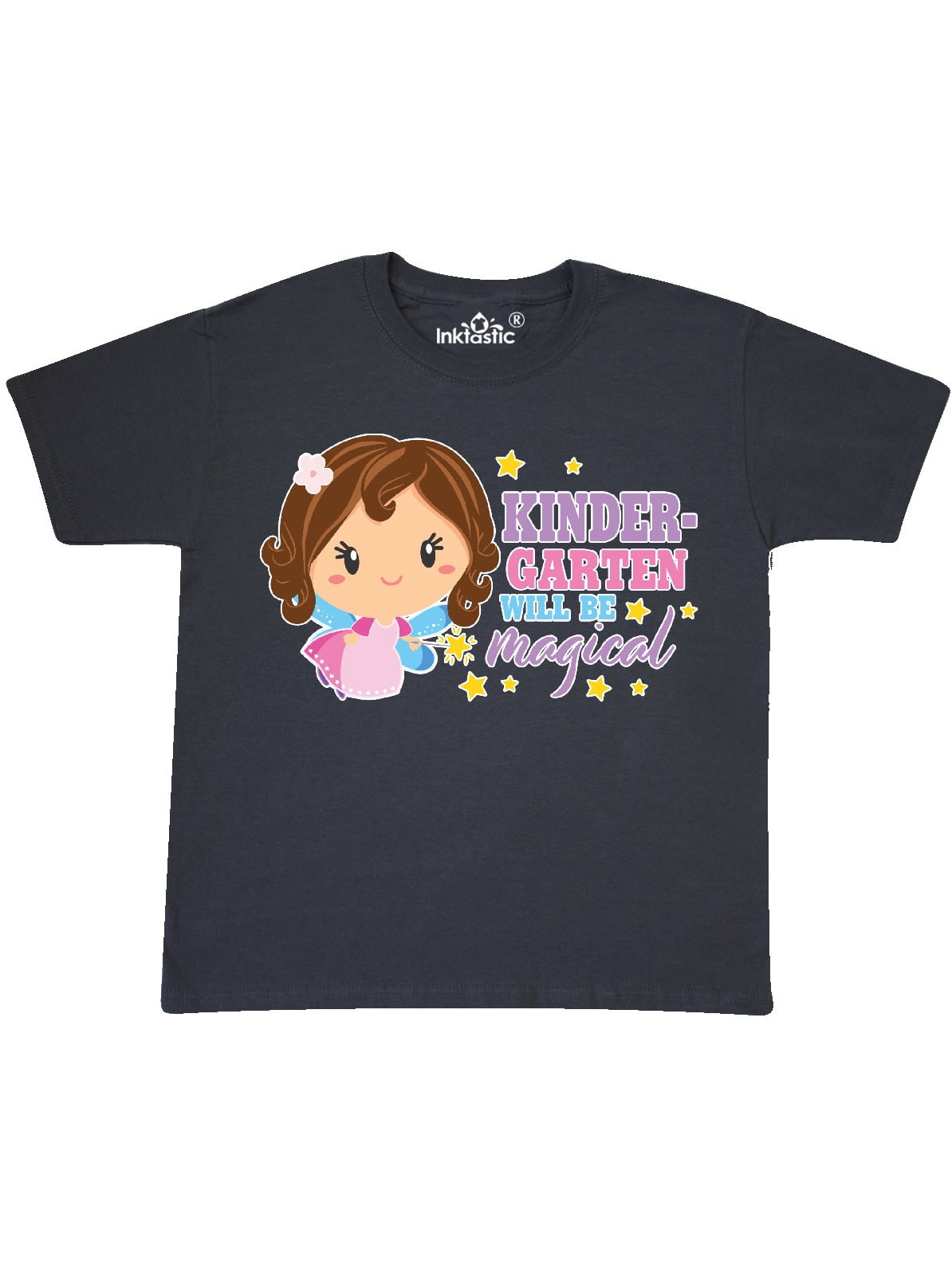 inktastic Kindergarten Will Be Magical with Brown Haired Fairy Toddler T-Shirt