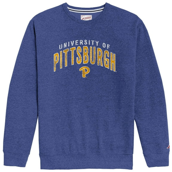 Men's League Collegiate Wear  Heather Royal Pitt Panthers  Heritage Tri-Blend Pullover Sweatshirt