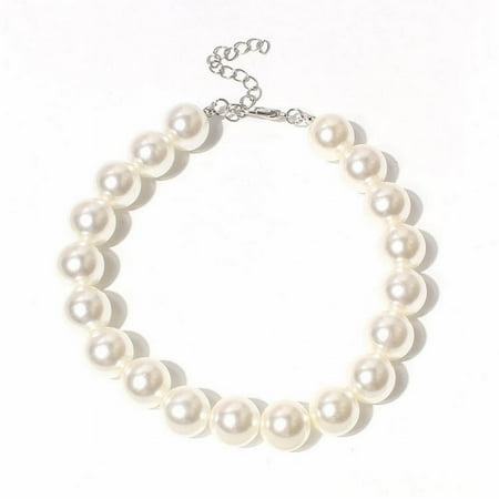 Pearl Dog Necklace Jewelry Collar for Small Dogs  White Faux Pearl Pet Necklace with Adjustable Extension Chain  Elegant Pet Jewelry for Special Occasions  Photos  Weddings  Holidays