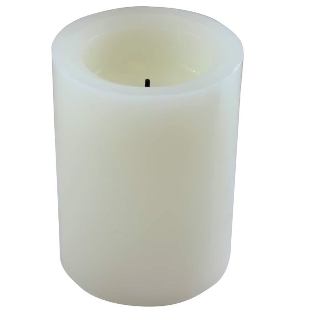 12 Pack Inglow® 3" x 4" Cream Flameless Real Wax LED Pillar Candle