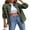 Army Green, variant on Michellecmm Women's Spring Autumn Denim Coat Lapel Long Sleeve Solid Color Button Up Ripped Jacket