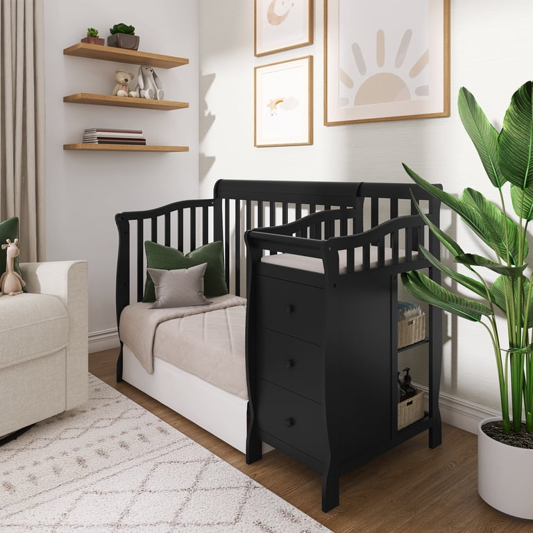 Dream On Me Jayden 4-in-1 Convertible Wood Crib with Changer