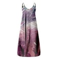 thumbnail image 2 of Robe Longue d'Été pour Femme à Col Rond, Imprimée, Sans Manches, Grande Taille, à Enfiler, à Bretelles Spaghetti, Longue Robe Maxi avec Poches, 2 of 4
