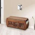 thumbnail image 4 of BALANBO Bamboo Shoe Benches & Shoe Rack, Entryway Storage Organizer,Detachable Cushion with Hidden Storage Compartment, 4 of 7