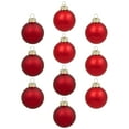 thumbnail image 2 of Northlight 2-Finish Christmas Glass Ball Ornaments - 1.5" (40mm) - Red - 10ct, 2 of 8