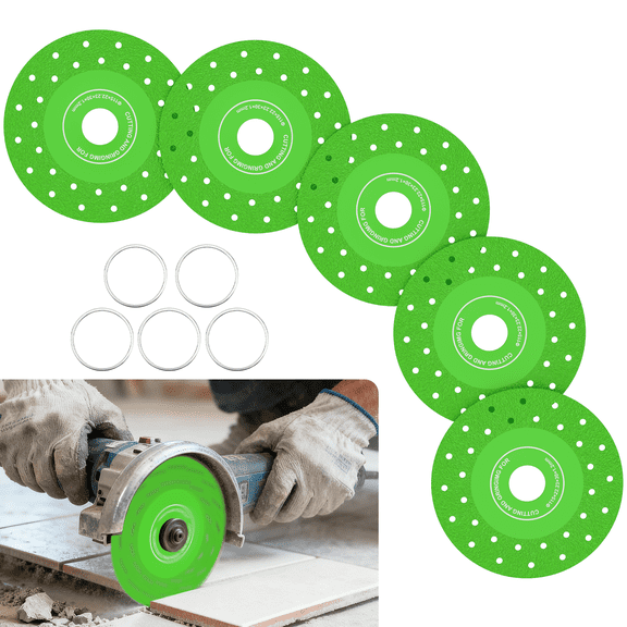 5PCS 4.5"(115 * 22.23mm) Glass Cutting Disc for Angle Grinder, Rock Slab Grinding Disc Diamond Cutter Saw Blade, Ultra-Thin Cutting Grinding for Marble Granite Porcelain Tile Glass