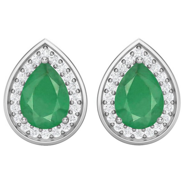 7x5mm Poire Forme Émeraude 925 Argent Sterling Solitaire Classique Femmes Mariage Stud Boucle d'Oreille
