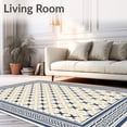 thumbnail image 2 of ODIKA 6'x9' Machine Washable Non-Slip Area Rug, Montauk Trellis Handwoven High Traffic Rug with Pad, Ivory, 662768, 2 of 8