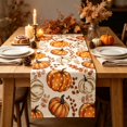 thumbnail image 5 of SLYNSHome Thanksgiving Pumpkin Table Runner, Fall Botanical Print Table Flag, Harvest Holiday Tablecloth for Dining Room Kitchen Home Party Decor, 5 of 6