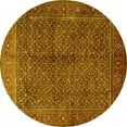 thumbnail image 1 of Ahgly Company Indoor Round Persian Yellow Traditional Area Rugs, 5' Round, 1 of 4