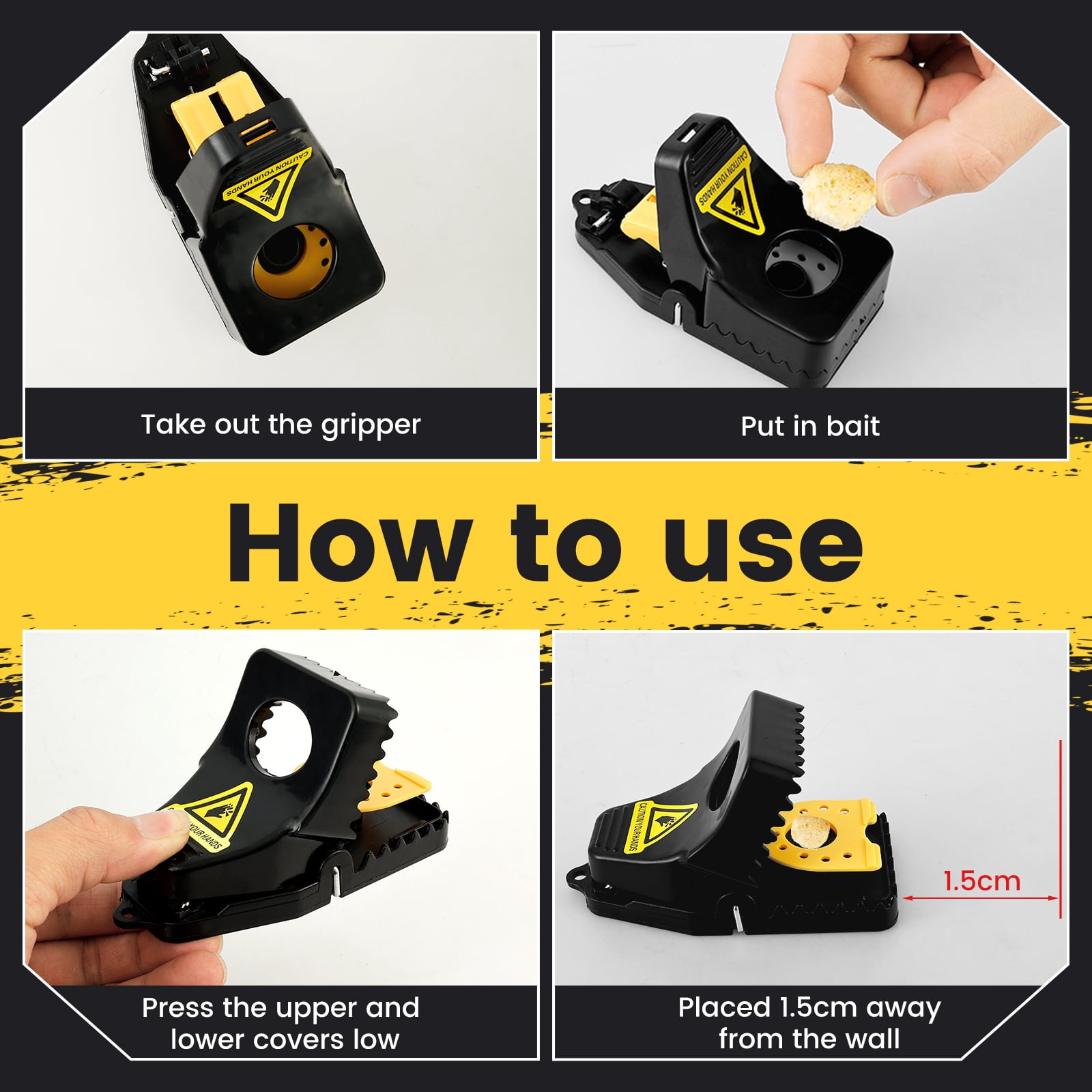 Mouse Traps Impact Traps, Pack of 12 Reusable Mouse Traps, Efficient Professional Rat Traps for Indoor, Home, Kitchen, Outdoor Garden (Small)