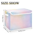 thumbnail image 5 of Yayeee Collapsible Cube Storage Bin with Lid Fabric Closet Decorative Basket with Handles, Pink Wavy Striped, 5 of 7