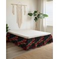 thumbnail image 2 of Black Gold Marble Bed Skirt Rose Red Luxury Modern Abstract Texture Bed Skirts Queen Size 18 Inch Drop, Wrap Around Dust Ruffle&nbsp;Bedskirt with Adjustable Elastic Belt for Queen Size Beds, 2 of 7