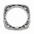 thumbnail image 2 of 925 Sterling Silver Stackable Expressions Polished Black-plate Princess Square Ring Size: 6; for Adults and Teens; for Women and Men, 2 of 4