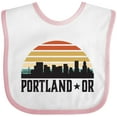 thumbnail image 3 of Inktastic Portland Oregon Skyline Retro Sunset Boys or Girls Baby Bib, 3 of 4