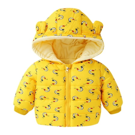 

Toimothcn Jackets For Toddler Child Cute Cartoon Animal Printed Puffer Jacket With Sweet Bear Ears Warm Thickened Fleeced Zipper Up Casual Outwear With Pockets Pullover Loose Fit Suitable For School