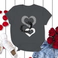 thumbnail image 3 of Cameland Hauts pour Femmes Manches Courtes Été Mode Décontractée Impression de la Saint-Valentin Col Rond T-Shirt Ample Pull, 3 of 4
