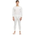 thumbnail image 2 of BILLIONHATS 3 Pack of 2pc Thermal Sets for Men, Base Layer Long Johns Underwear, Top & Bottom, Cotton, Solid Colors (X-Large, Off White), 2 of 6