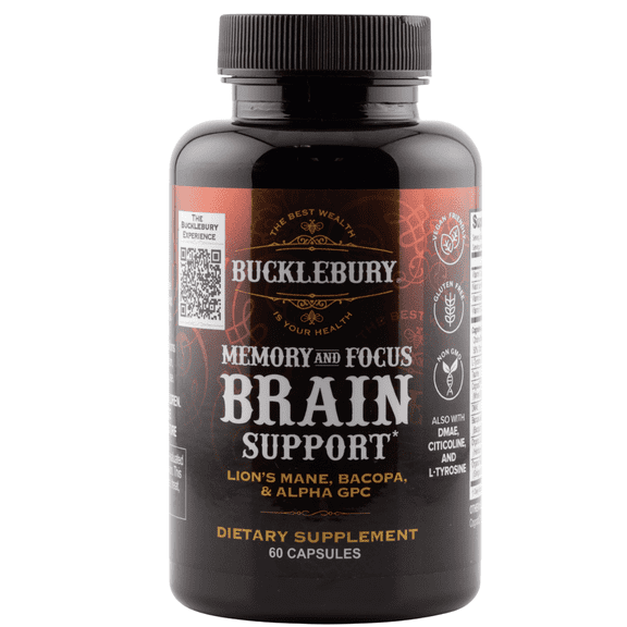 Bucklebury Cognitive Clarity, Focus and Memory Support Supplement - Nootropic 60 Vegan Capsules