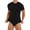 Black, variant on MSemis Men Stretchy Short Sleeve Bodysuit Base Layer Basi Top
