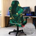 thumbnail image 3 of SCRAWLGOD St. Patrick's Day Shamrock Marble Print Golden Dark Green Gaming Chair Cover with Armrest Cover, Stretch Computer Chair Slipcovers Anti Dust Gaming Rotating Chair Protection with Zipper, 3 of 7