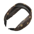 thumbnail image 4 of Unique Bargains 1 Pc Fashion Polka Dot Mesh Wide Headbands for Women Brown, 4 of 6