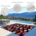 thumbnail image 4 of Fsddascl Red Pink Strawberry Outdoor Rug for Patio/Deck/Porch, Non-Slip Large Area Rug 4 x 6 Ft, Black Lovely Summer Spring Fruit Indoor Outdoor Rugs Washable Area Rugs, Camping Rug Carpet, 4 of 5