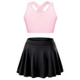 thumbnail image 2 of iiniim Girls Tennis Golf Sports Outfit Sleeveless U Neck Tank Top with Pleated Skort Skirt Set Tracksuit Size 4-14 Pink&Black 10, 2 of 7