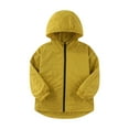 thumbnail image 3 of SUXIAN Kids Jacket Lightweight Windproof for Girls Boys Outdoor Loose Fit Hiking Travel Coat Breathable Casual Yellow 5-6 Years, 3 of 5