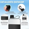 thumbnail image 4 of Flat Water Bottle with Handle 500 ml Flat Water Bottle BPA-Free Leak-Proof Slim Water Bottle for Travel Outdoor Fitness Sports Cycling Work School,Black, 4 of 7