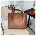 thumbnail image 4 of Faux Leather Tote Bag Zipper Adjustable Simple Work Shoulder Bag Casual Handbag, 4 of 10
