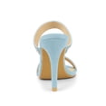 thumbnail image 2 of BLISSFUL STEP Women's Open Toe Stiletto High Heel Rhines Mules Sandals Light Blue 8, 2 of 7
